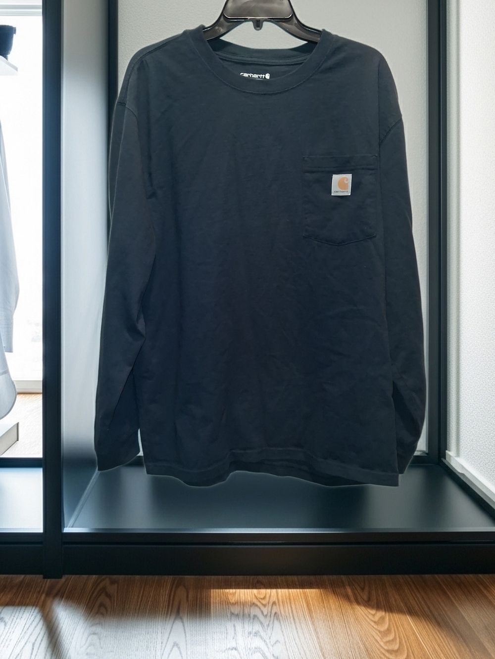 Carhartt Pocket Long Sleeve Tee in Navy Blue Size Large